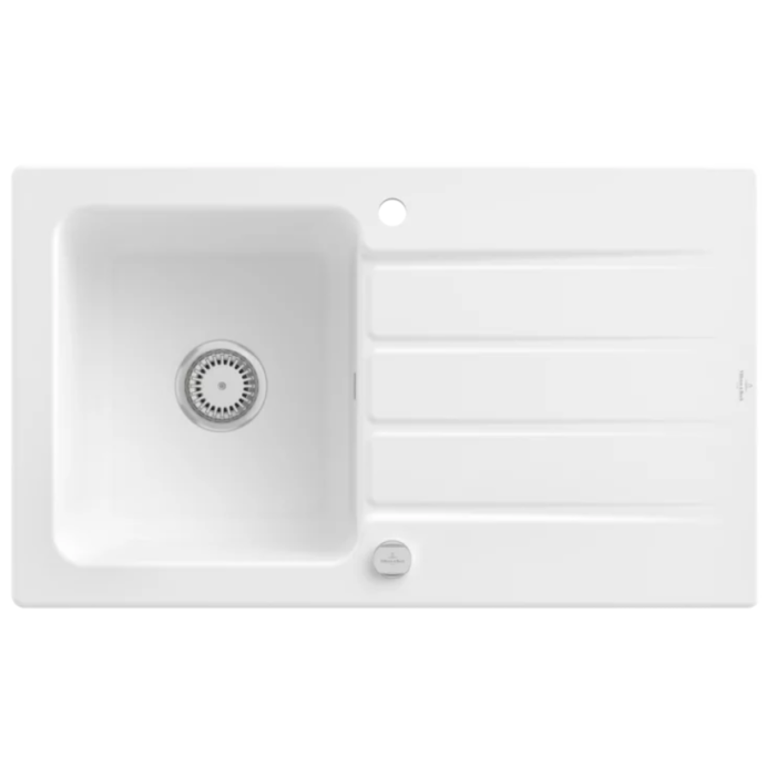 Keramický dřez Villeroy & Boch Architectura 50, Stone white, Excentr ano