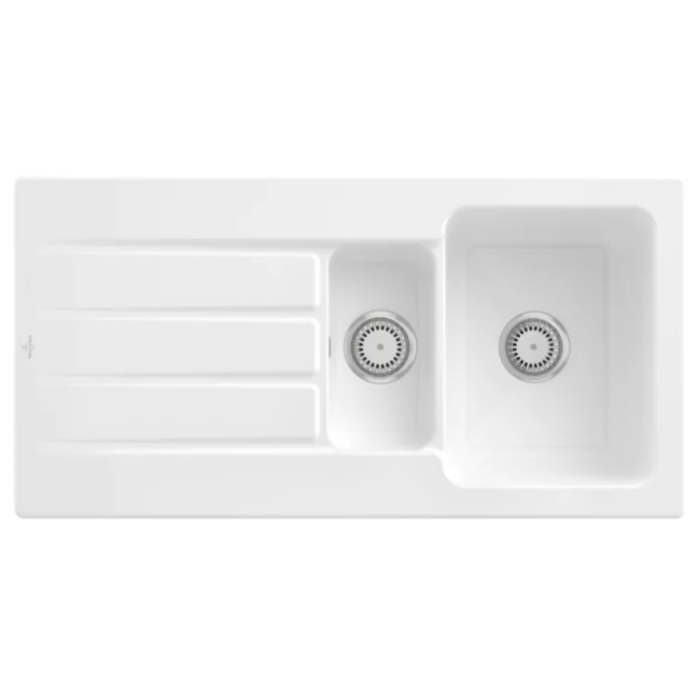 Keramický dřez Villeroy & Boch Architectura 60 XR, White Alpin, Excentr ne