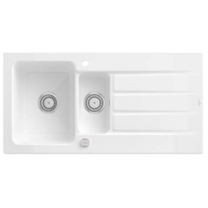 Keramický dřez Villeroy & Boch Architectura 60 XR, White Alpin, Excentr ano