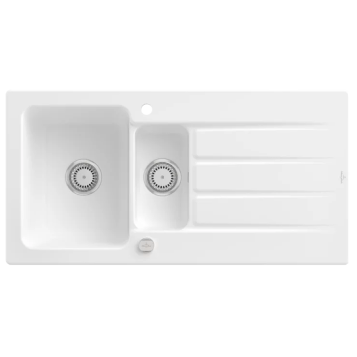 Keramický dřez Villeroy & Boch Architectura 60 XR, Stone white, Excentr ano