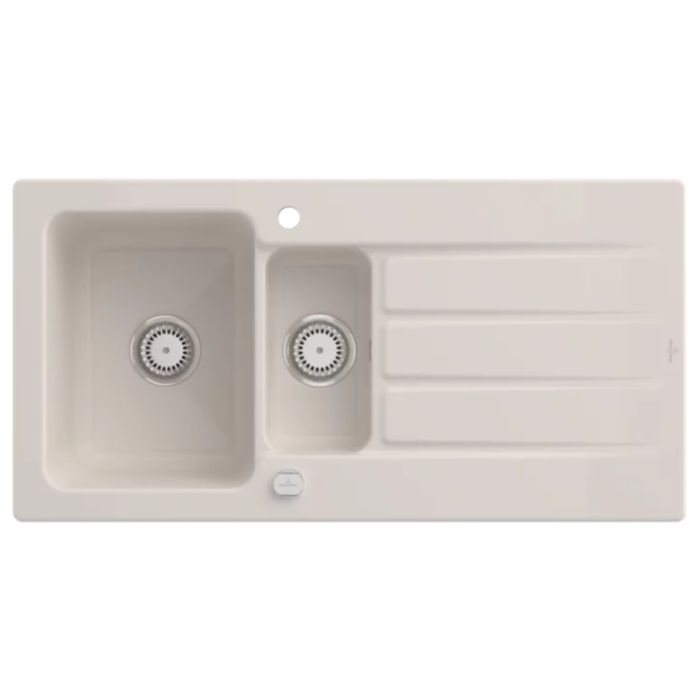 Keramický dřez Villeroy & Boch Architectura 60 XR, Crema, Excentr ano