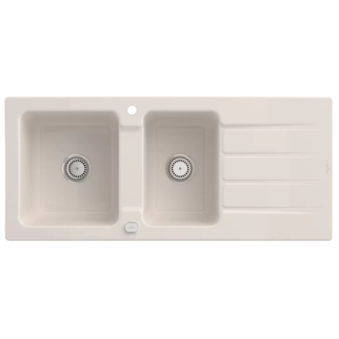Keramický dřez Villeroy & Boch Architectura 80, Crema, Excentr ano
