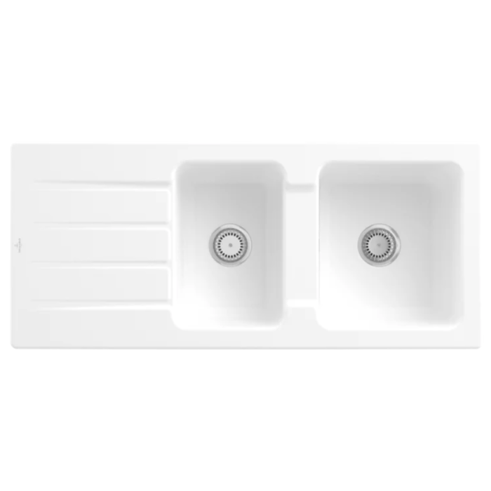 Keramický dřez Villeroy & Boch Architectura 80, Stone white, Excentr ne