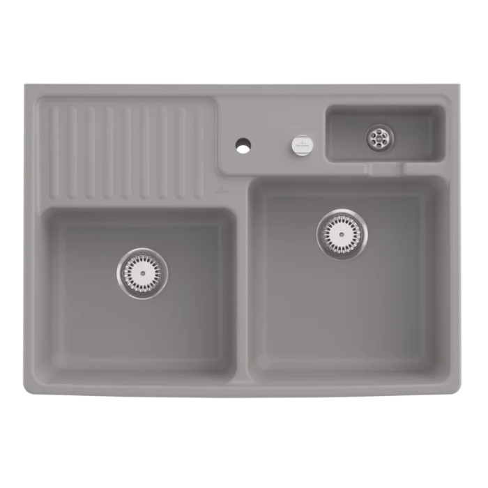 Modulový dřez Villeroy & Boch Double-bowl sink 90 cm, Fossil, Excentr ano