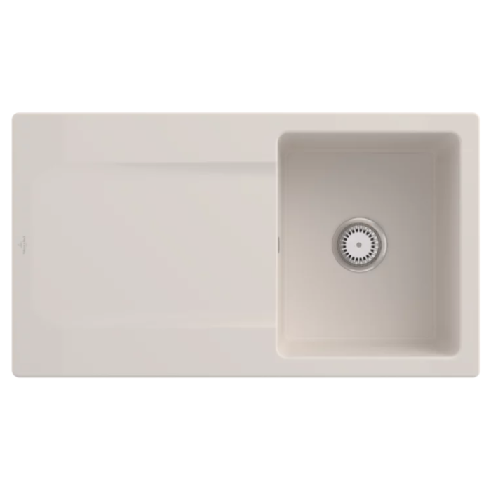 Keramický dřez Villeroy & Boch Siluet 50, Cream, Excentr ne