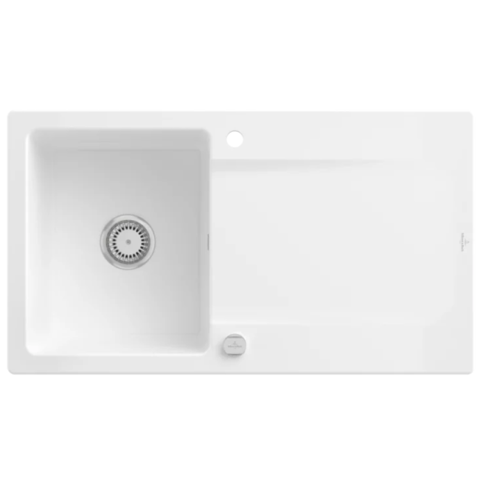 Keramický dřez Villeroy & Boch Siluet 50, White Alpin, Excentr ano