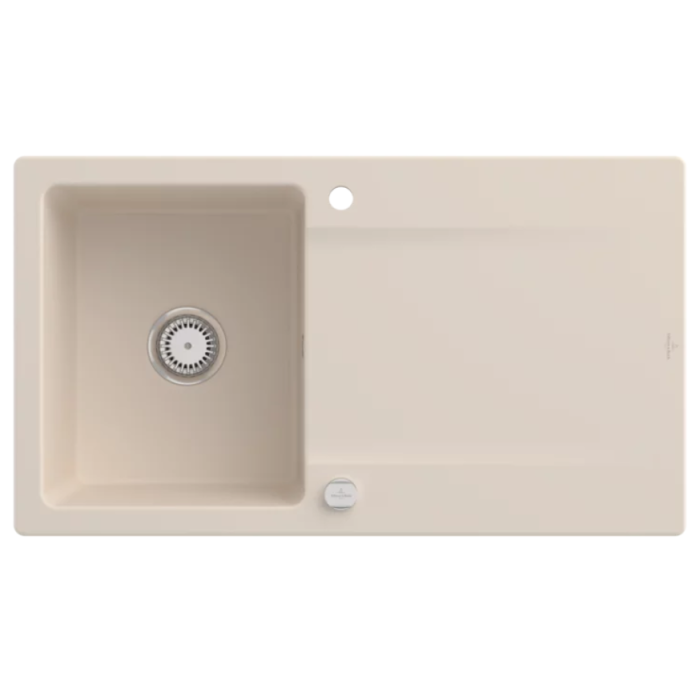 Keramický dřez Villeroy & Boch Siluet 50, Ivory, Excentr ano