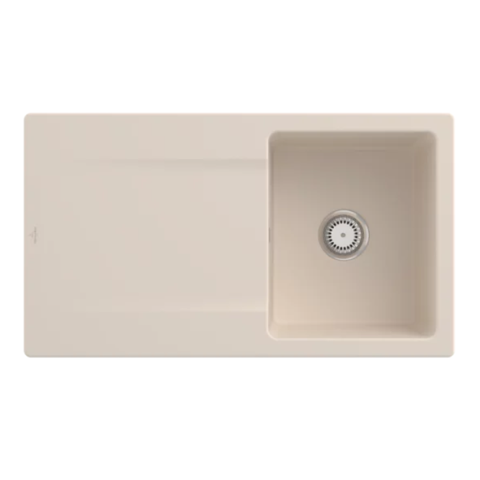 Keramický dřez Villeroy & Boch Siluet 50, Ivory, Excentr ne