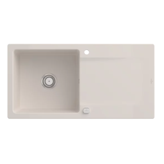 Keramický dřez Villeroy & Boch Siluet 60, Cream, Excentr ano