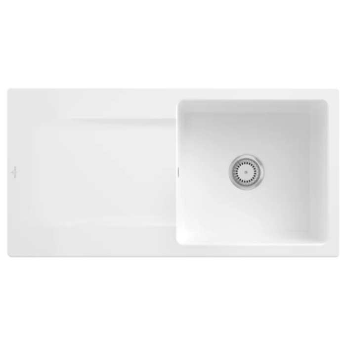Keramický dřez Villeroy & Boch Siluet 60, White Alpin, Excentr ne