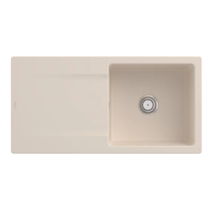 Keramický dřez Villeroy & Boch Siluet 60, Ivory, Excentr ne