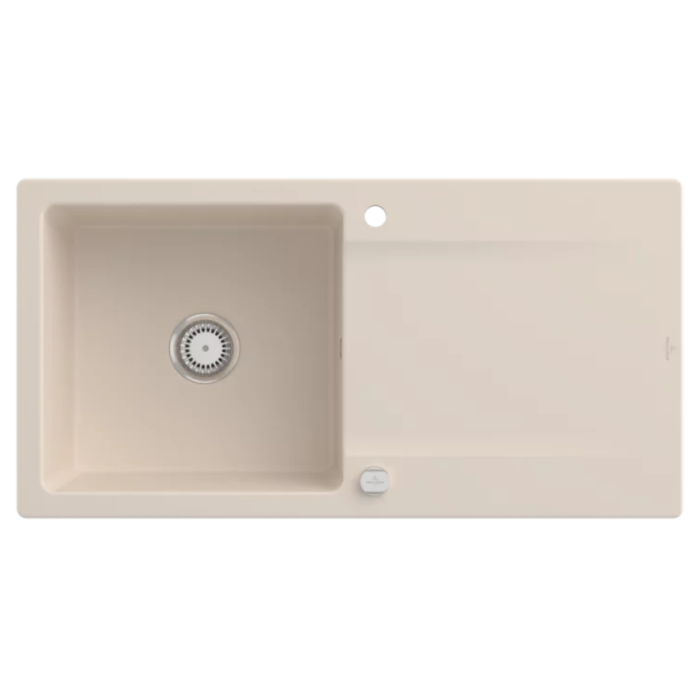 Keramický dřez Villeroy & Boch Siluet 60, Ivory, Excentr ano