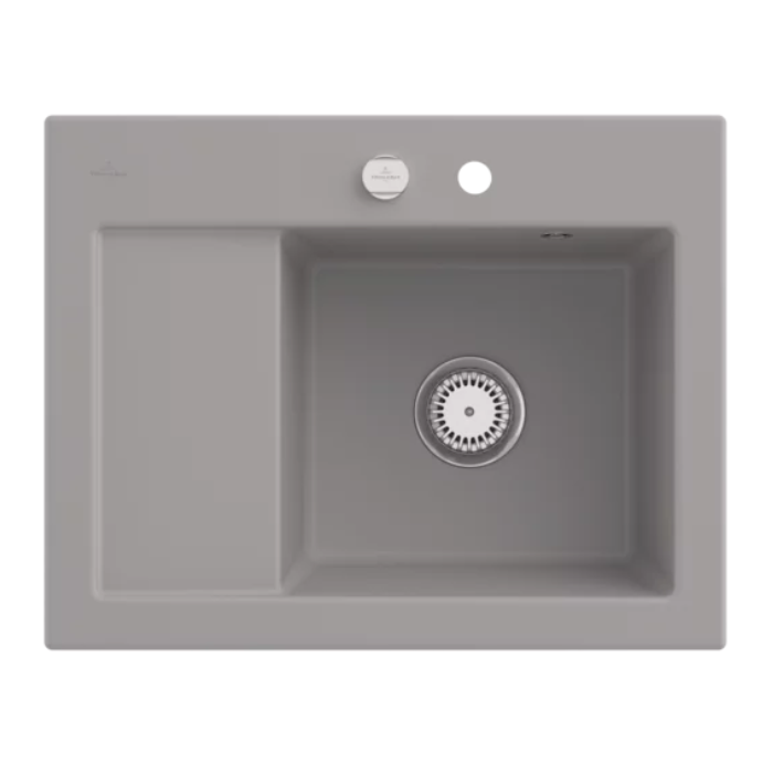 Keramický dřez Villeroy & Boch Subway 45 Compact, Fossil, Dřez vpravo, Excentr ano