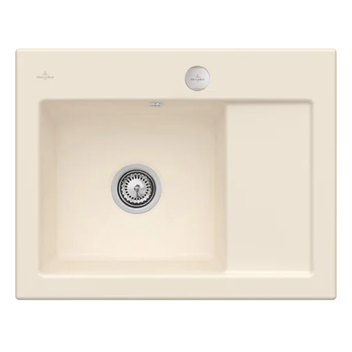 Keramický dřez Villeroy & Boch Subway 45 Compact, Ivory, Dřez vlevo, Excentr ano