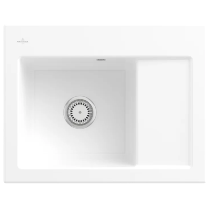 Keramický dřez Villeroy & Boch Subway 45 Compact, White Alpin, Dřez vlevo, Excentr ne