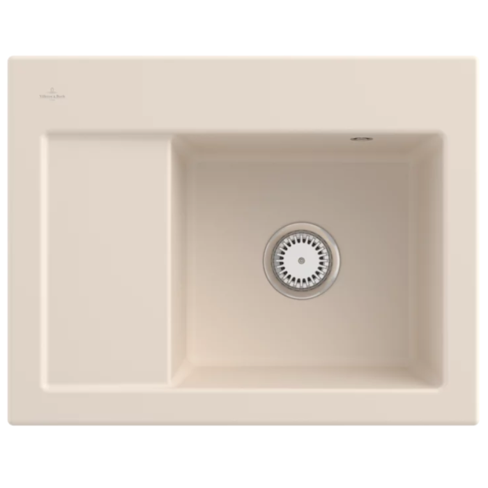 Keramický dřez Villeroy & Boch Subway 45 Compact, Ivory, Dřez vlevo, Excentr ne