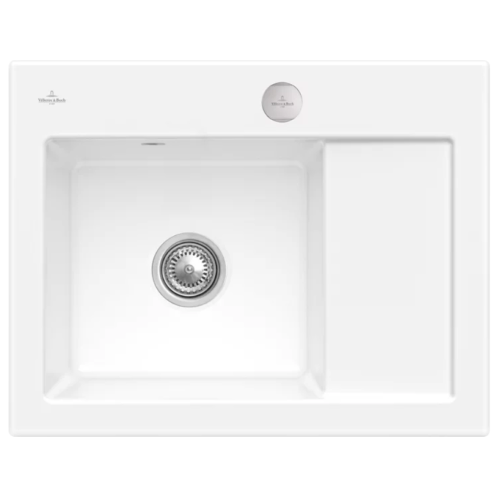 Keramický dřez Villeroy & Boch Subway 45 Compact, White Alpin, Dřez vlevo, Excentr ano