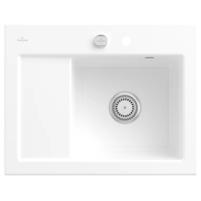 Keramický dřez Villeroy & Boch Subway 45 Compact, White Alpin, Dřez vpravo, Excentr ano