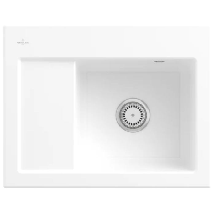 Keramický dřez Villeroy & Boch Subway 45 Compact, White Alpin, Dřez vpravo, Excentr ne