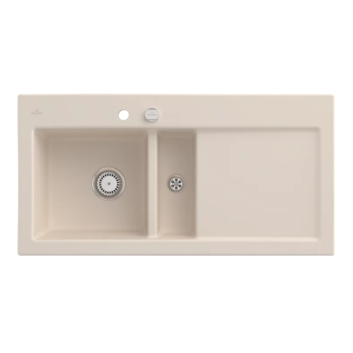 Keramický dřez Villeroy & Boch Subway 60, Ivory, Dřez vlevo, Excentr ano