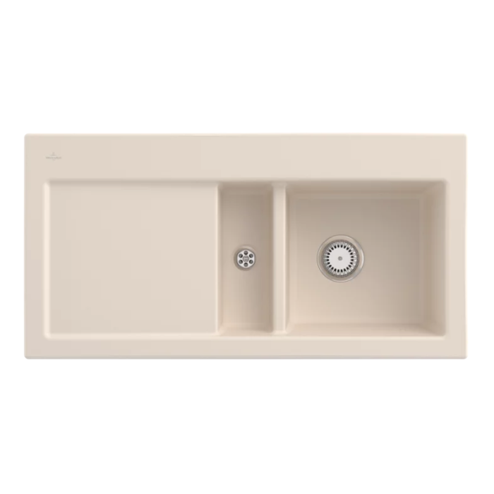 Keramický dřez Villeroy & Boch Subway 60, Ivory, Dřez vpravo, Excentr ne