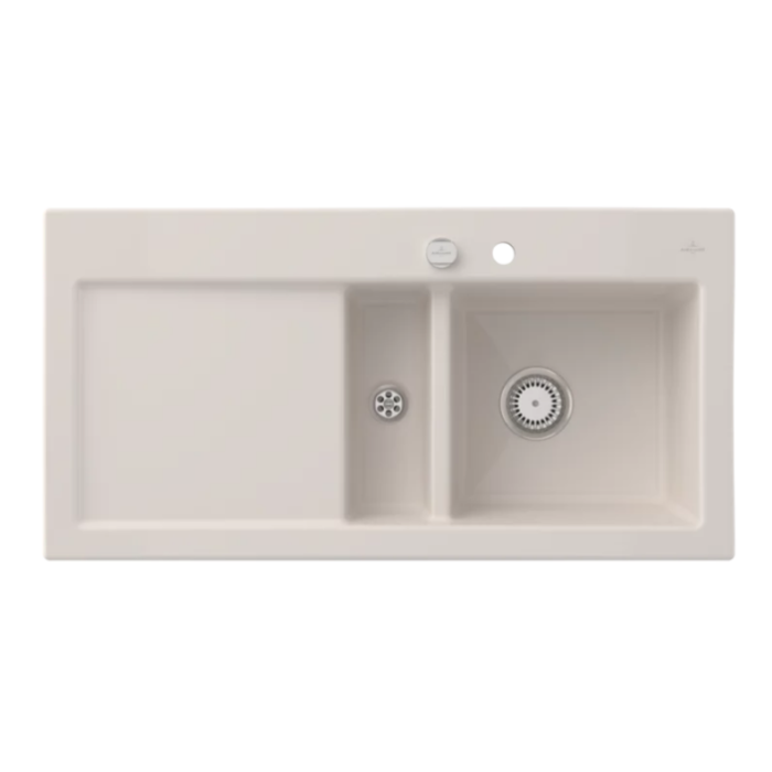 Keramický dřez Villeroy & Boch Subway 60, Cream, Dřez vpravo, Excentr ano