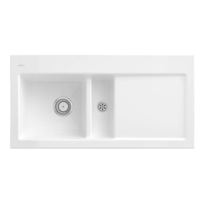Keramický dřez Villeroy & Boch Subway 60, White Alpin, Dřez vlevo, Excentr ne