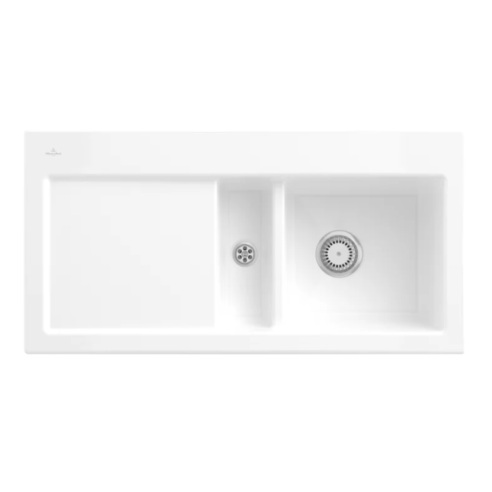 Keramický dřez Villeroy & Boch Subway 60, White Alpin, dřez vpravo, Excentr ne