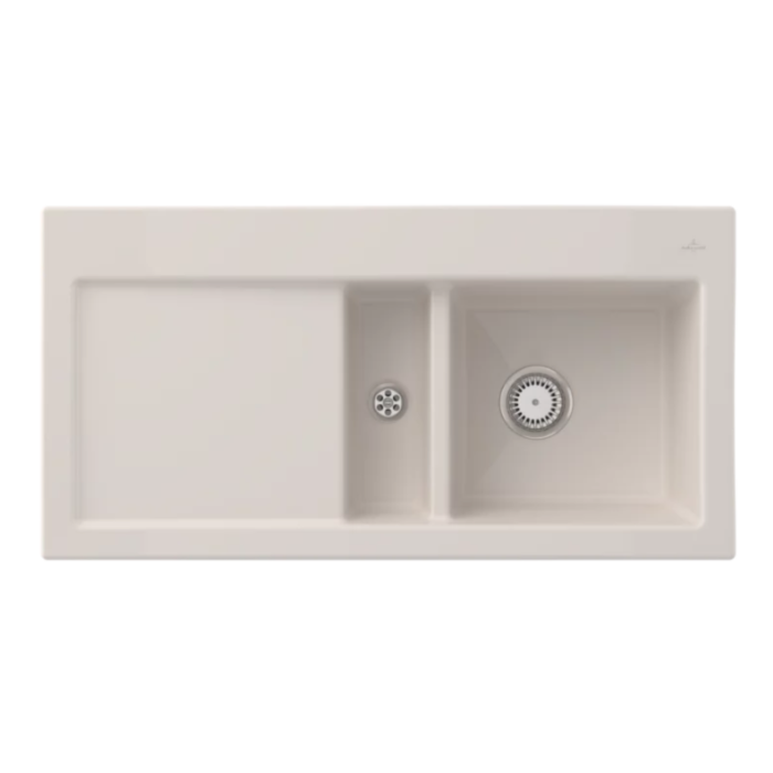 Keramický dřez Villeroy & Boch Subway 60, Cream, Dřez vpravo, Excentr ne