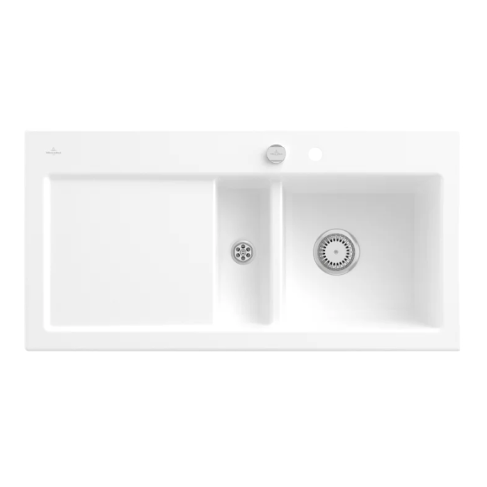 Keramický dřez Villeroy & Boch Subway 60, Stone white, dřez vpravo, Excentr ano