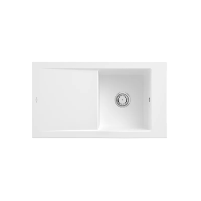 Keramický dřez Villeroy & Boch Timeline 50, Stone white, Excentr ne