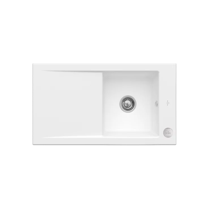 Keramický dřez Villeroy & Boch Timeline 50, Stone white, Excentr ano