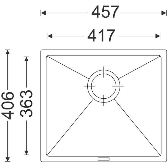 Granitový dřez Sinks Frame 457 ACRFR45740626, Pureblack