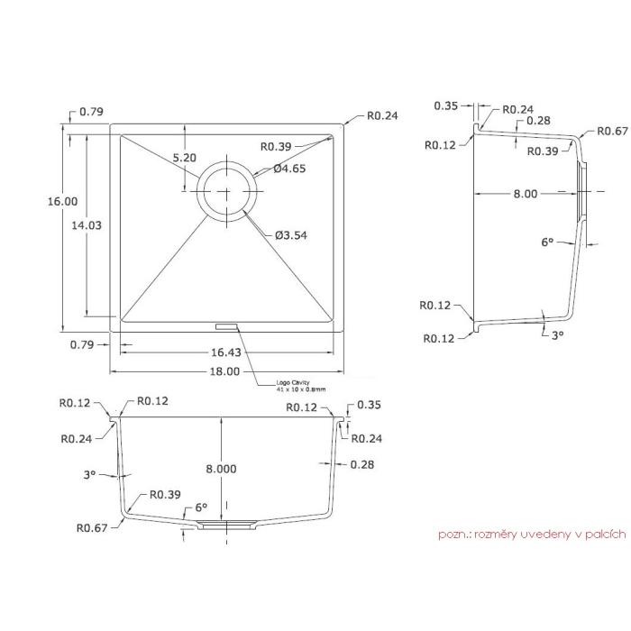 Granitový dřez Sinks Frame 457 ACRFR45740626, Pureblack