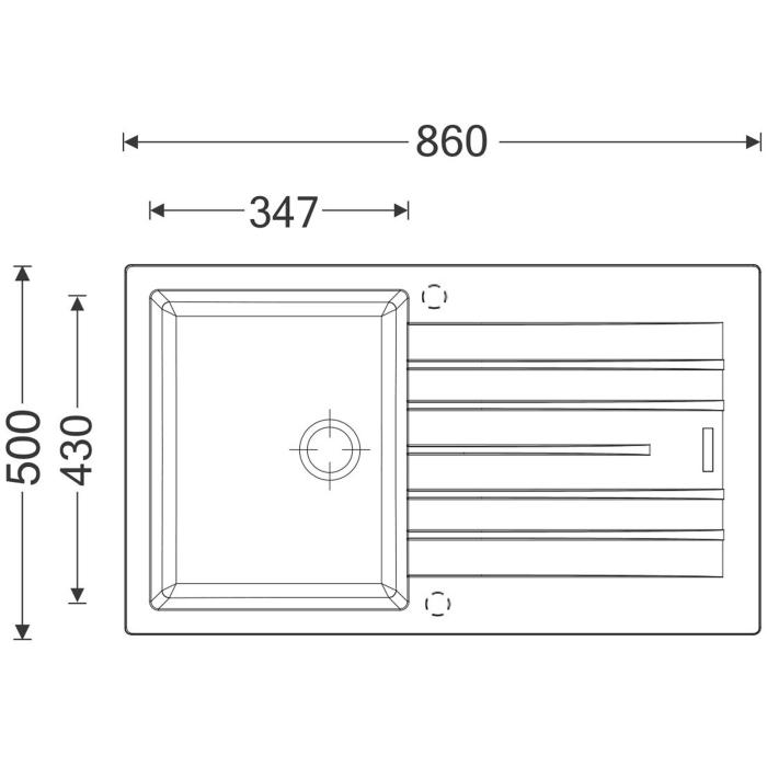 Granitový dřez Sinks Perfecto 860 ACRPE86050028, Milk