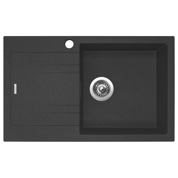 Granitový dřez Sinks Linea 780 SIGLI780480N30P, Grandblack, Dřez pravý