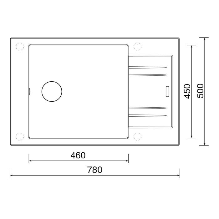 Granitový dřez Sinks Vario 780 SIGVA78050030, Granblack