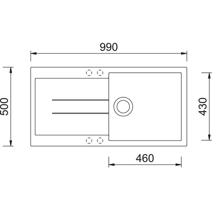 Granitový dřez Sinks Amanda 990 TLAM990500N6, NANO Nanoblack