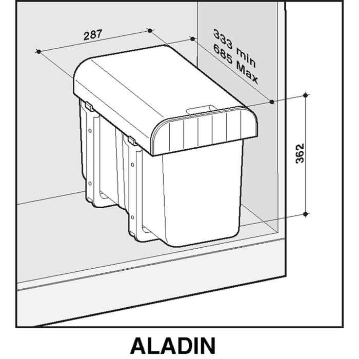 Odpadkový koš Sinks Aladin 40 1X16 L