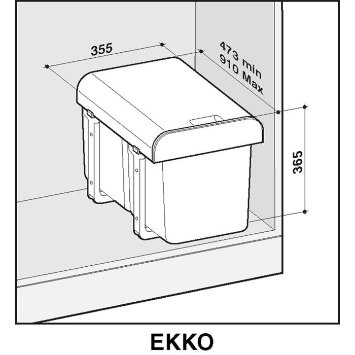 Odpadkový koš SINKS Ekko 40 1X34L