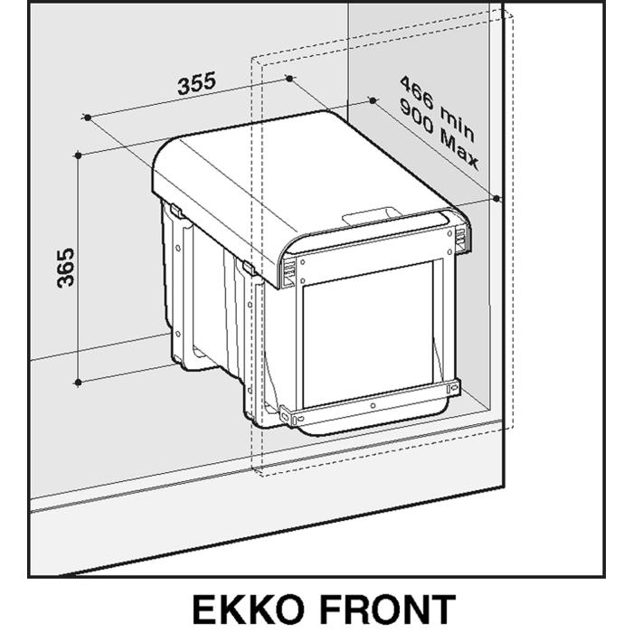 Odpadkový koš SINKS Ekko front 40 1X34L
